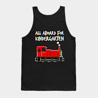 All Aboard For Kindergarten Diesel Train (Red) Tank Top